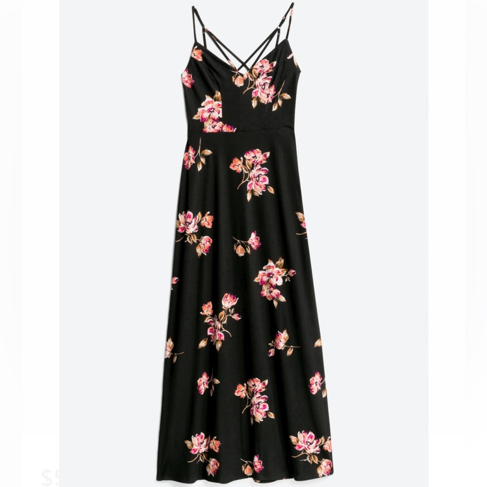 Strappy back floral maxi dress